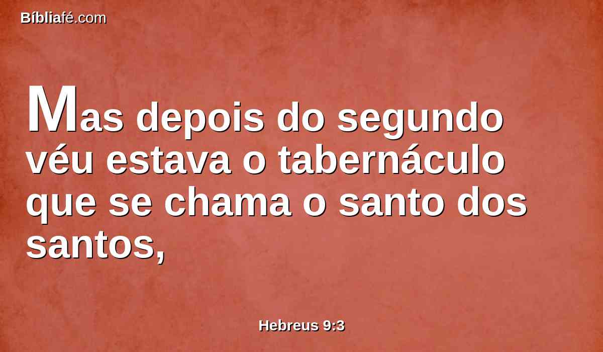 Mas depois do segundo véu estava o tabernáculo que se chama o santo dos santos,