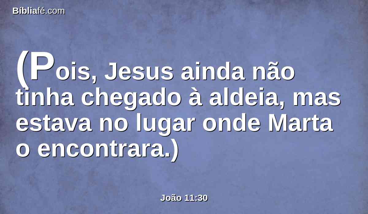 (Pois, Jesus ainda não tinha chegado à aldeia, mas estava no lugar onde Marta o encontrara.)