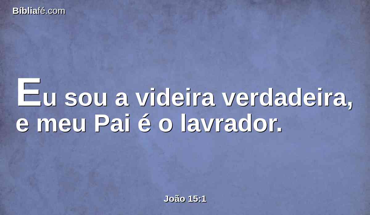 Eu sou a videira verdadeira, e meu Pai é o lavrador.