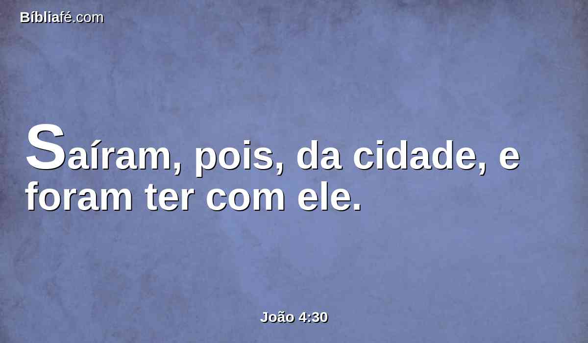 Saíram, pois, da cidade, e foram ter com ele.