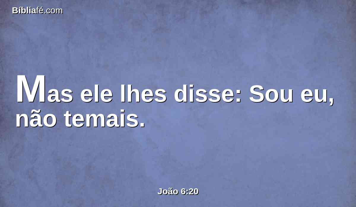 Mas ele lhes disse: Sou eu, não temais.