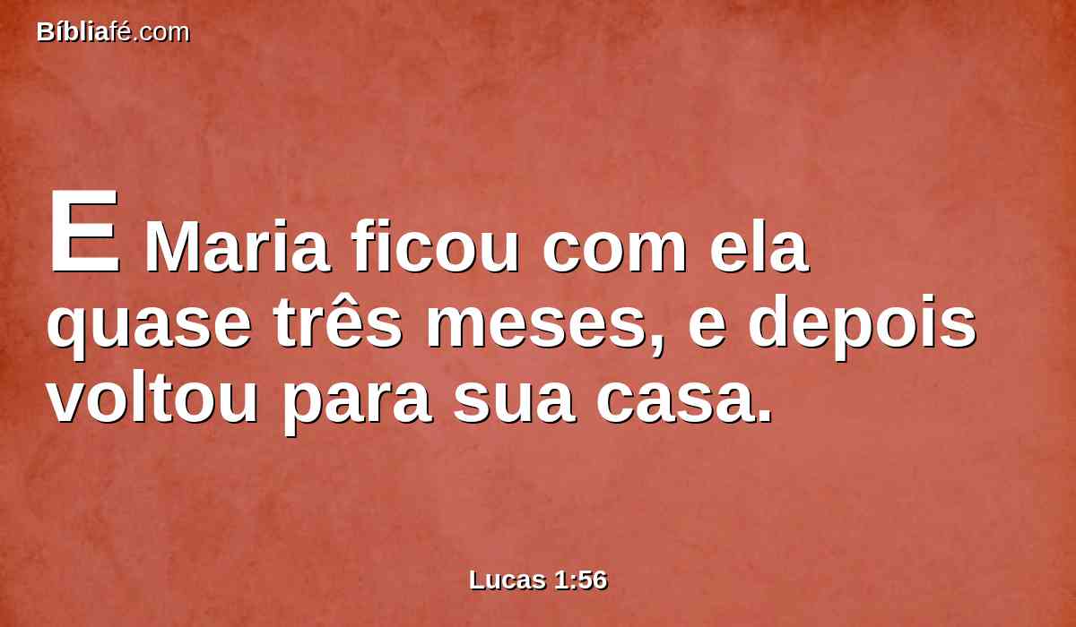 E Maria ficou com ela quase três meses, e depois voltou para sua casa.