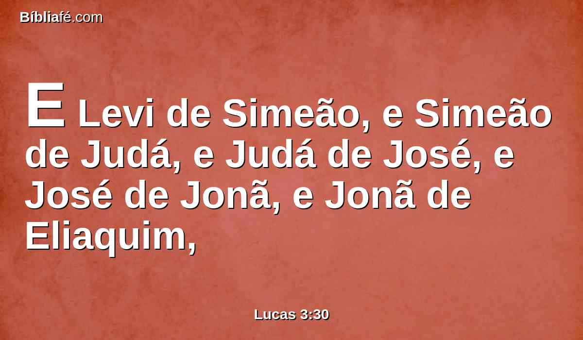 E Levi de Simeão, e Simeão de Judá, e Judá de José, e José de Jonã, e Jonã de Eliaquim,