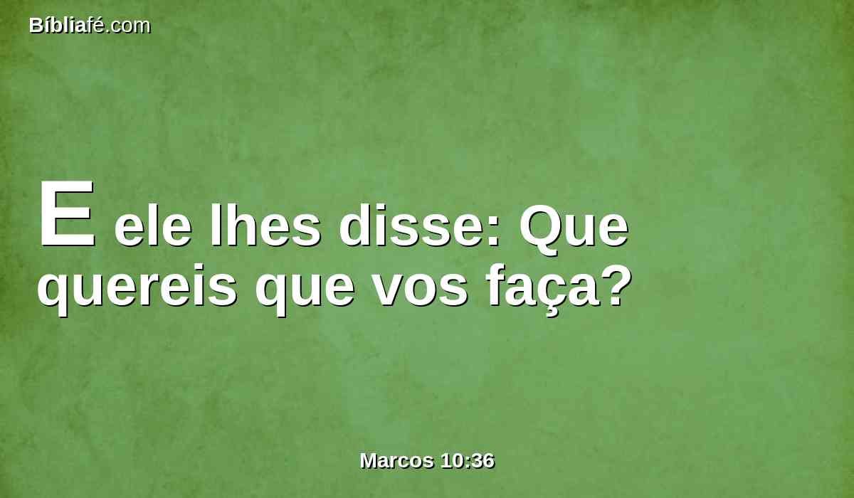 E ele lhes disse: Que quereis que vos faça?