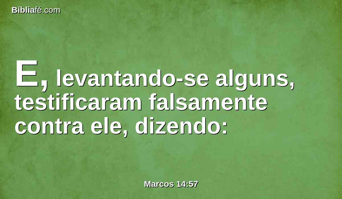 E, levantando-se alguns, testificaram falsamente contra ele, dizendo: