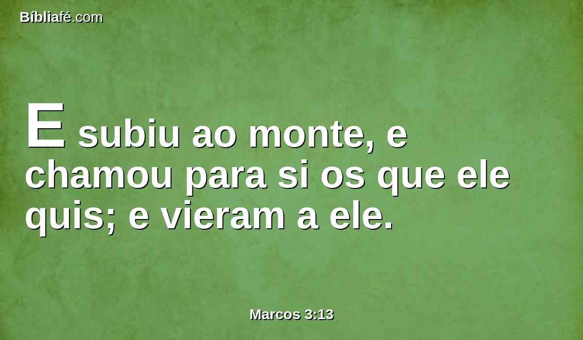 E subiu ao monte, e chamou para si os que ele quis; e vieram a ele.