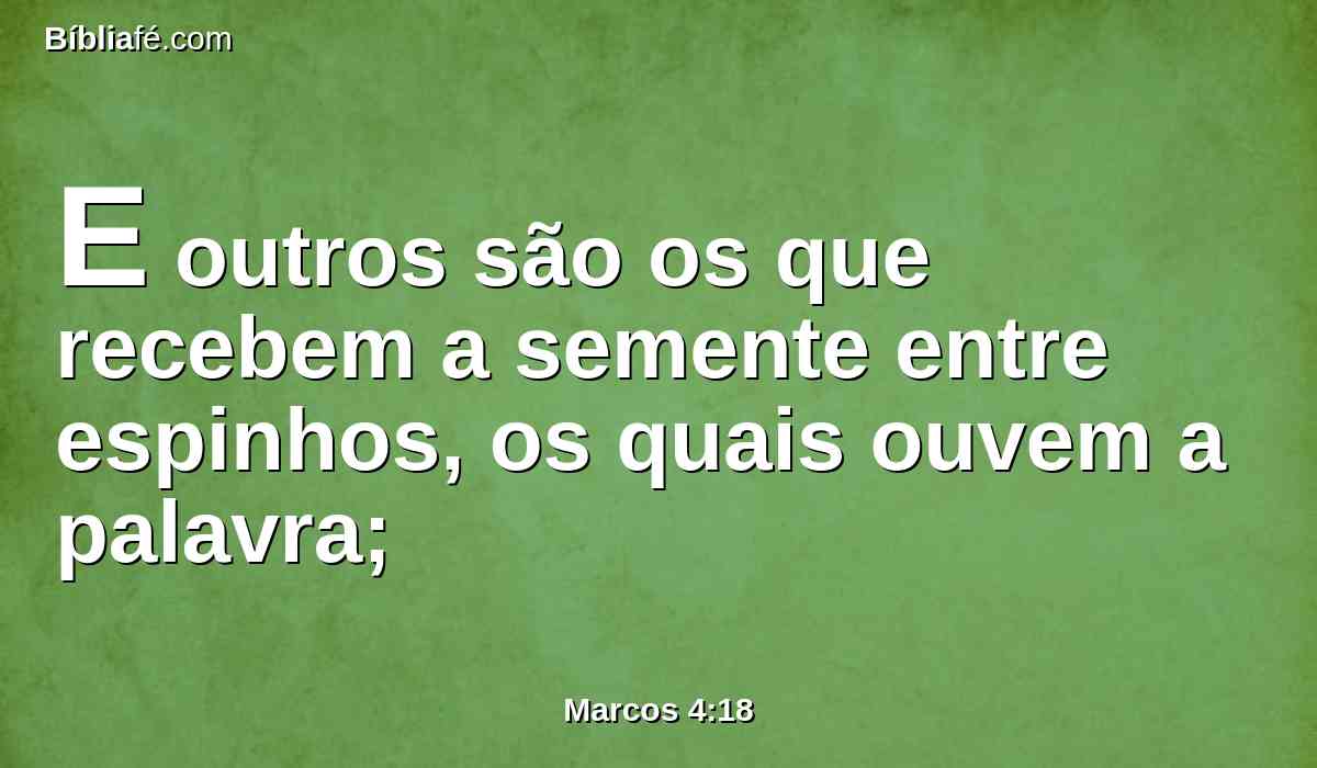 E outros são os que recebem a semente entre espinhos, os quais ouvem a palavra;