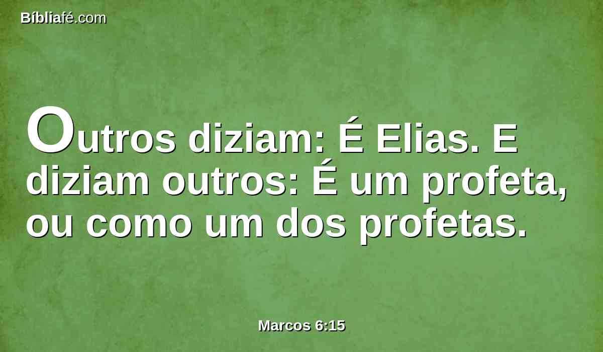 Outros diziam: É Elias. E diziam outros: É um profeta, ou como um dos profetas.