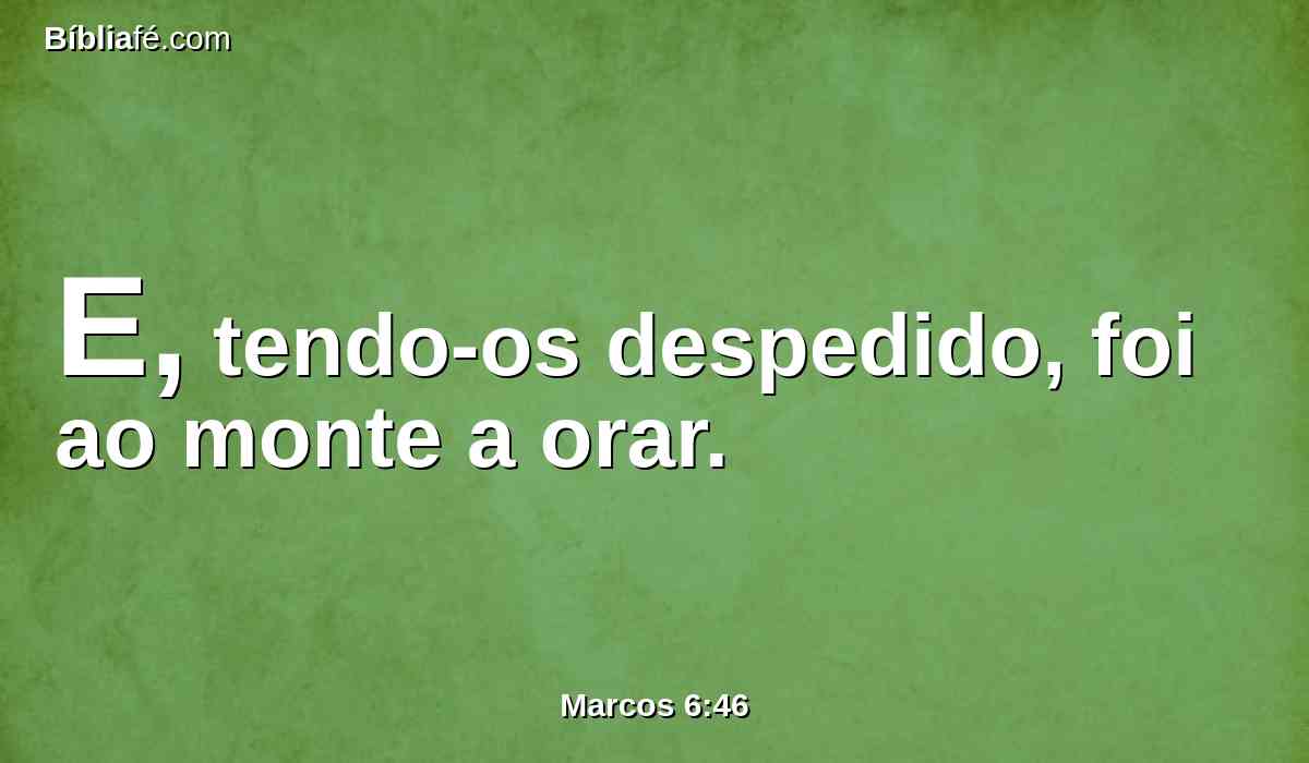 E, tendo-os despedido, foi ao monte a orar.