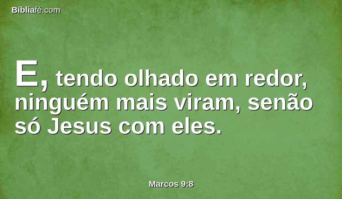 E, tendo olhado em redor, ninguém mais viram, senão só Jesus com eles.