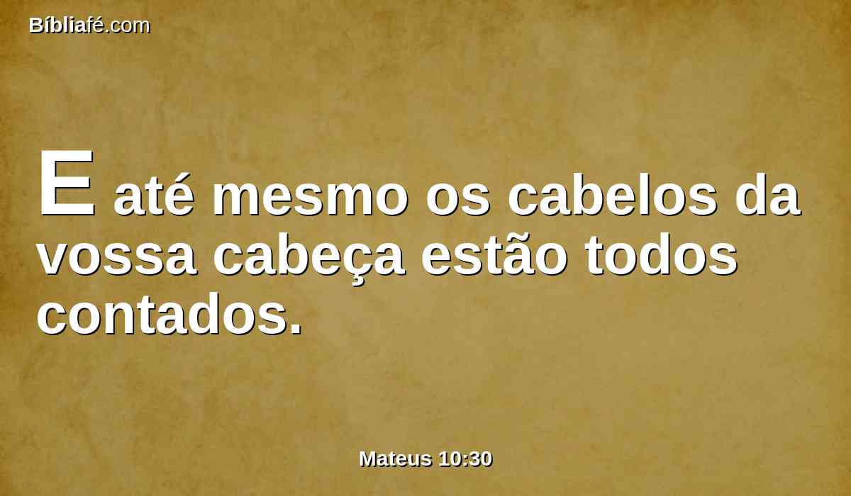 E até mesmo os cabelos da vossa cabeça estão todos contados.