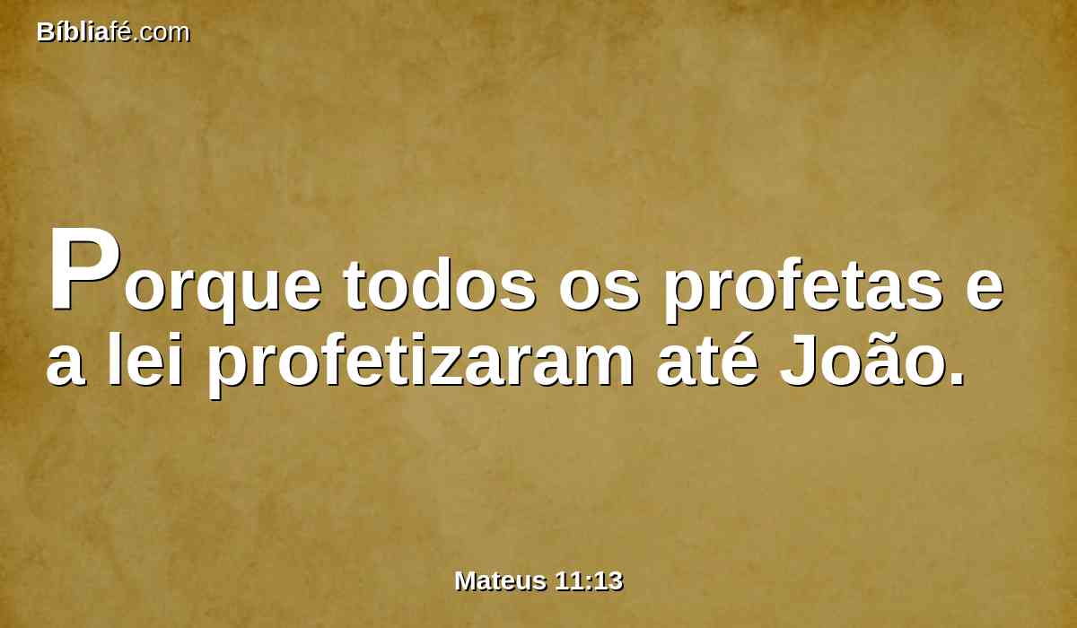 Porque todos os profetas e a lei profetizaram até João.
