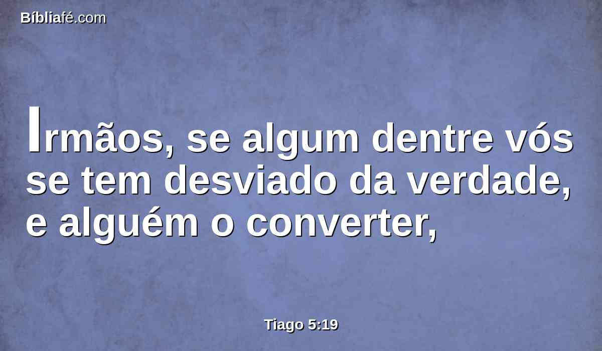 Irmãos, se algum dentre vós se tem desviado da verdade, e alguém o converter,